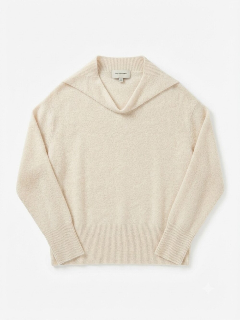 Brochu Walker 100% Cashmere Funnel Mock Neck Pullover Sweater | Oatmeal Cream |